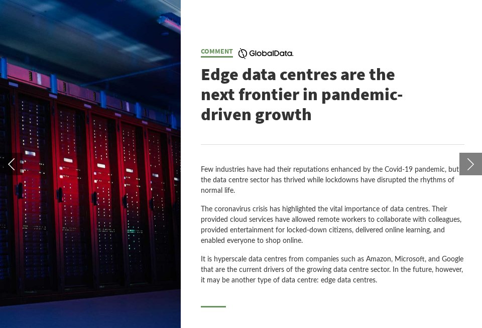 Edge data centres are the next frontier in pandemic-driven growth ...